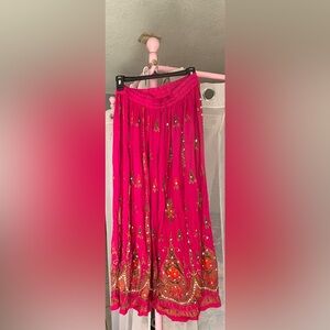 & Other Stories Hot Pink Embellished Maxi Skirt